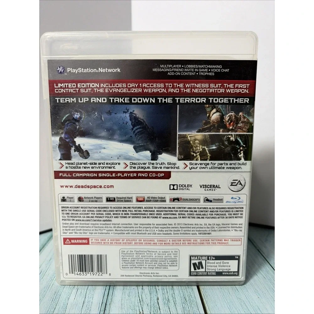 Dead Space 3 Limited Edition Sony PlayStation 3 Game EA Visceral BLUS-31053LE
